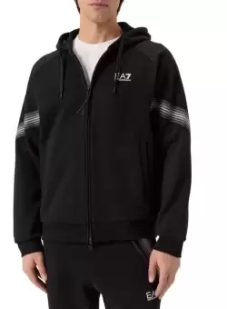 Bluza cu fermoar EA7 TRAIN 7 LINES M HOODIE FZ TAPE
