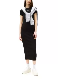 Rochie Tommy Hilfiger TJW BADGE RIB MIDI DRESS EXT