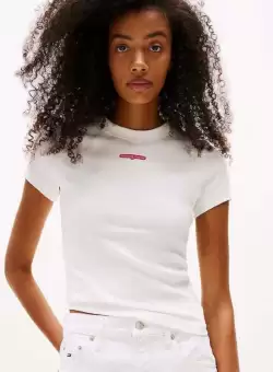 Tricou Tommy Hilfiger TJW SLIM SCRIPT LABEL SS TEEEXT