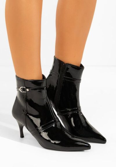 Botine cu toc subtire Aninia V2 negre