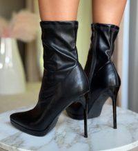 Botine dama Scarl Negre