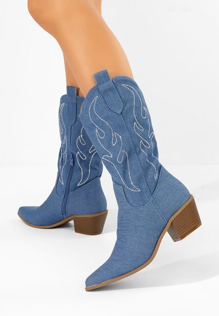 Cizme cowboy damă Gevina denim