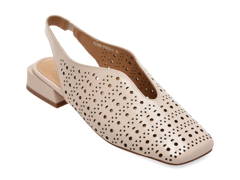 Pantofi FLAVIA PASSINI bej, PS1856, din piele naturala lacuita