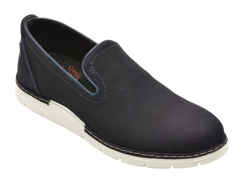 Pantofi OTTER bleumarin, E1972, din nabuc