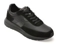 Pantofi sport BOSS negri, 7841, din material textil si piele naturala