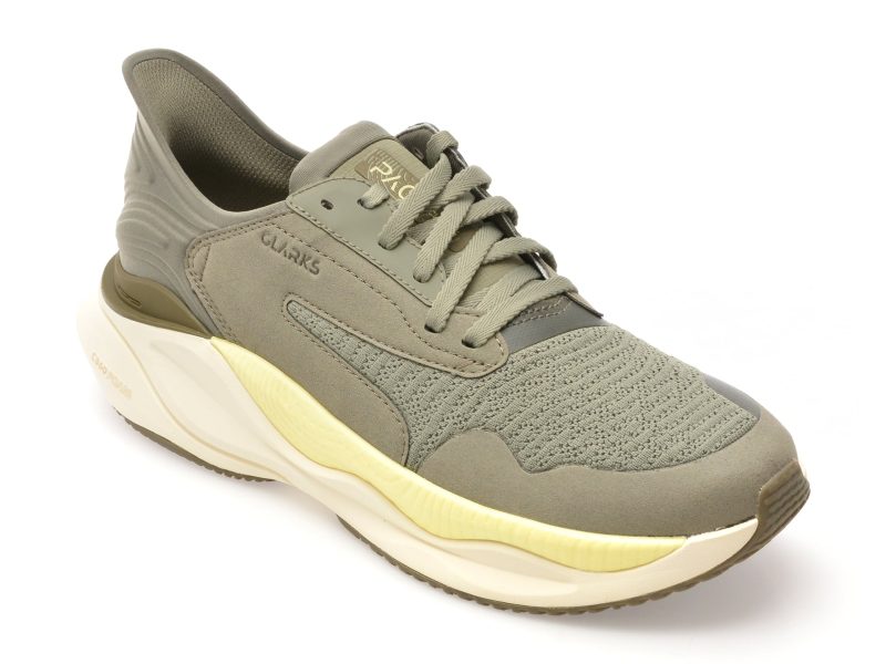 Pantofi sport CLARKS verzi, CLARKS PACE, din material textil