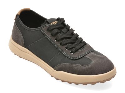 Pantofi sport OTTER negri, T25239, din piele naturala