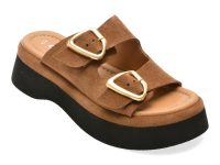 Papuci GRYXX maro, 471153, din piele intoarsa