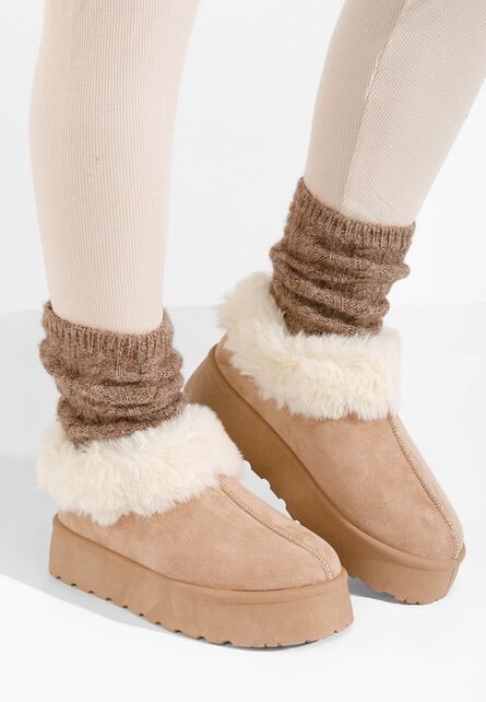 Saboti dama cu platforma Cozy kaki