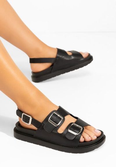 Sandale cu talpa groasa Carnia negre