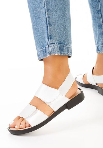 Sandale dama piele albe Galaroza