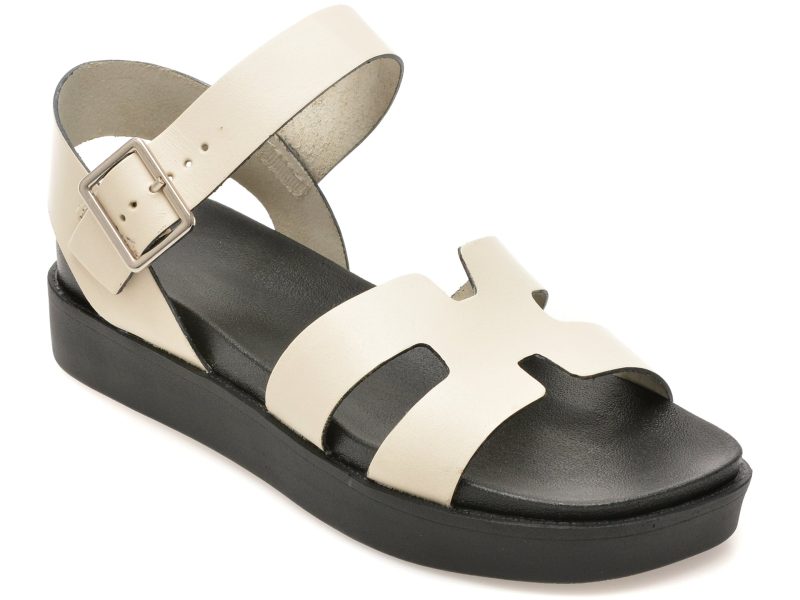 Sandale GRYXX albe, 376203, din piele naturala