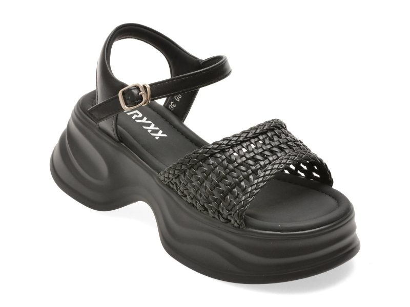 Sandale GRYXX negre, 550886, din piele ecologica
