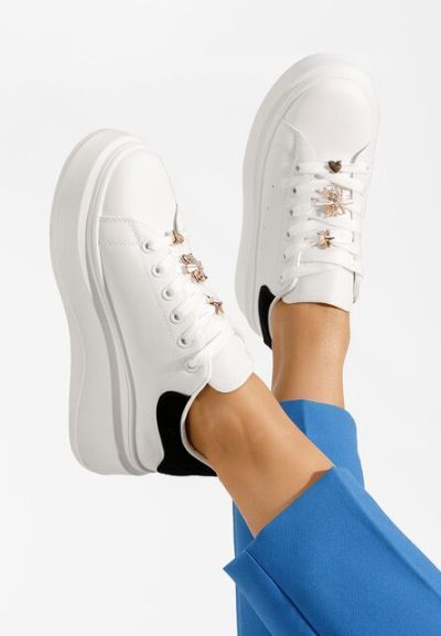 Sneakers cu platformă Caratta albi