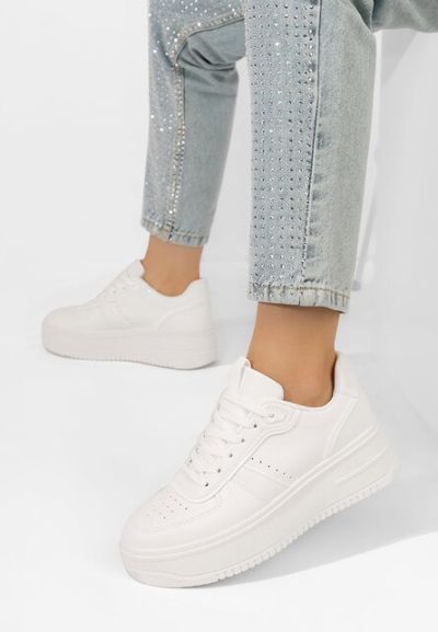 Sneakers cu platformă Yolando albi